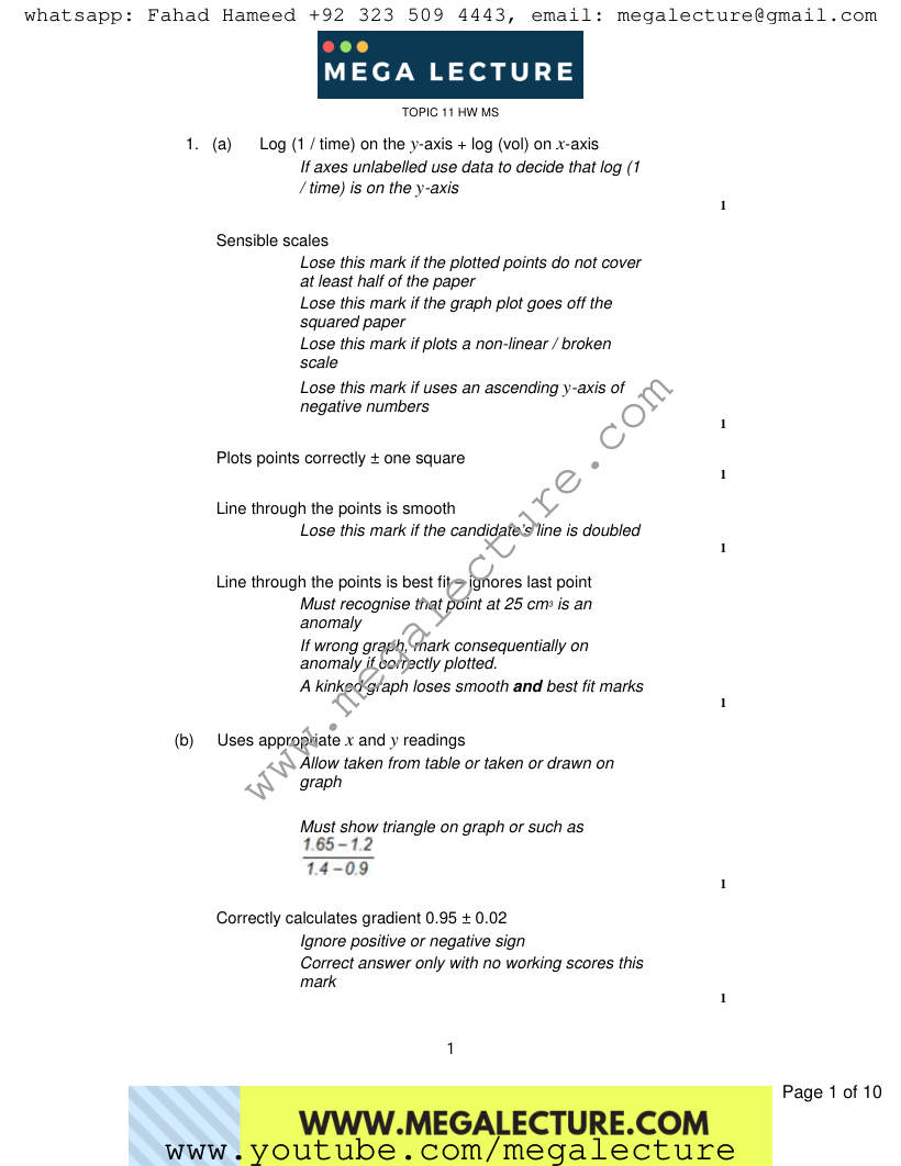 Page 1 of Marking scheme