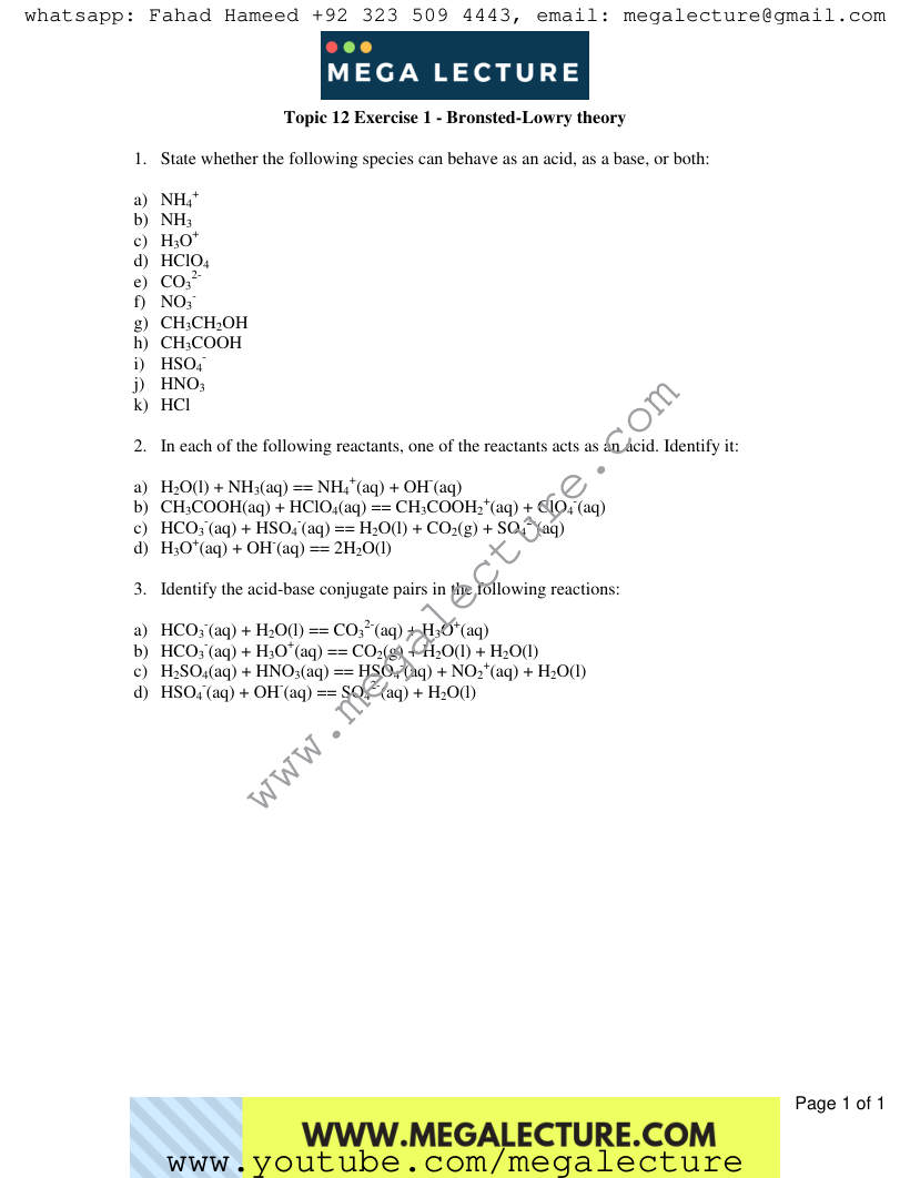 Page 1 of Exercise