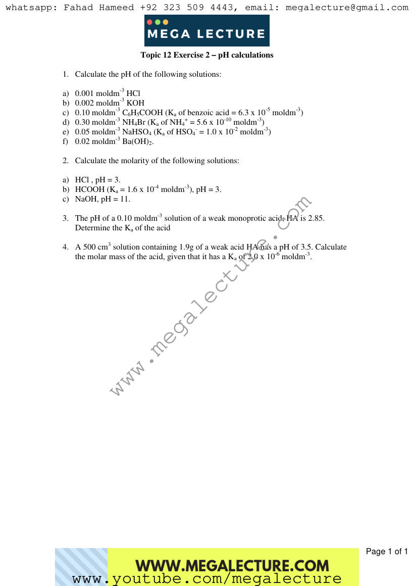 Page 1 of Exercise