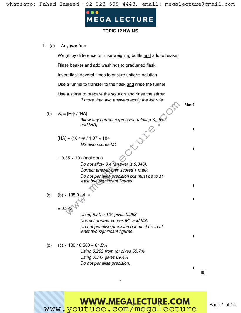 Page 1 of Marking scheme