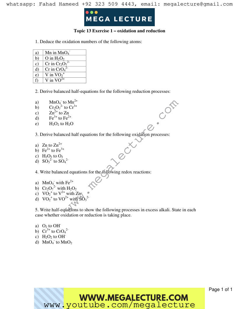 Page 1 of Exercise