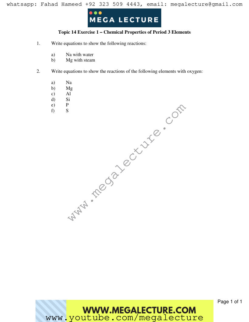 Page 1 of Exercise