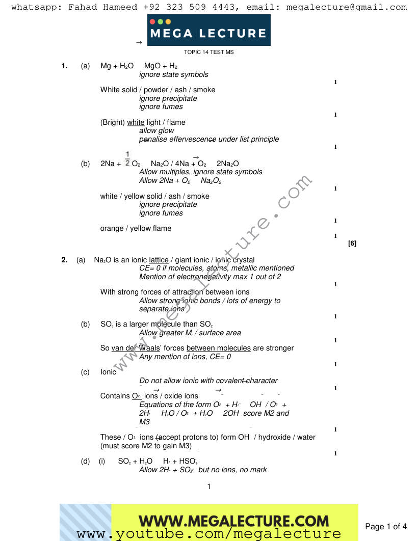 Page 1 of Marking scheme