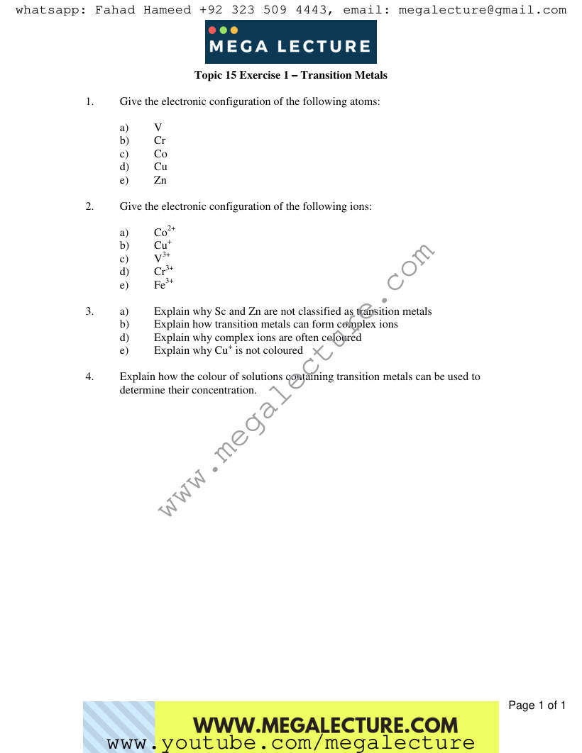 Page 1 of Exercise