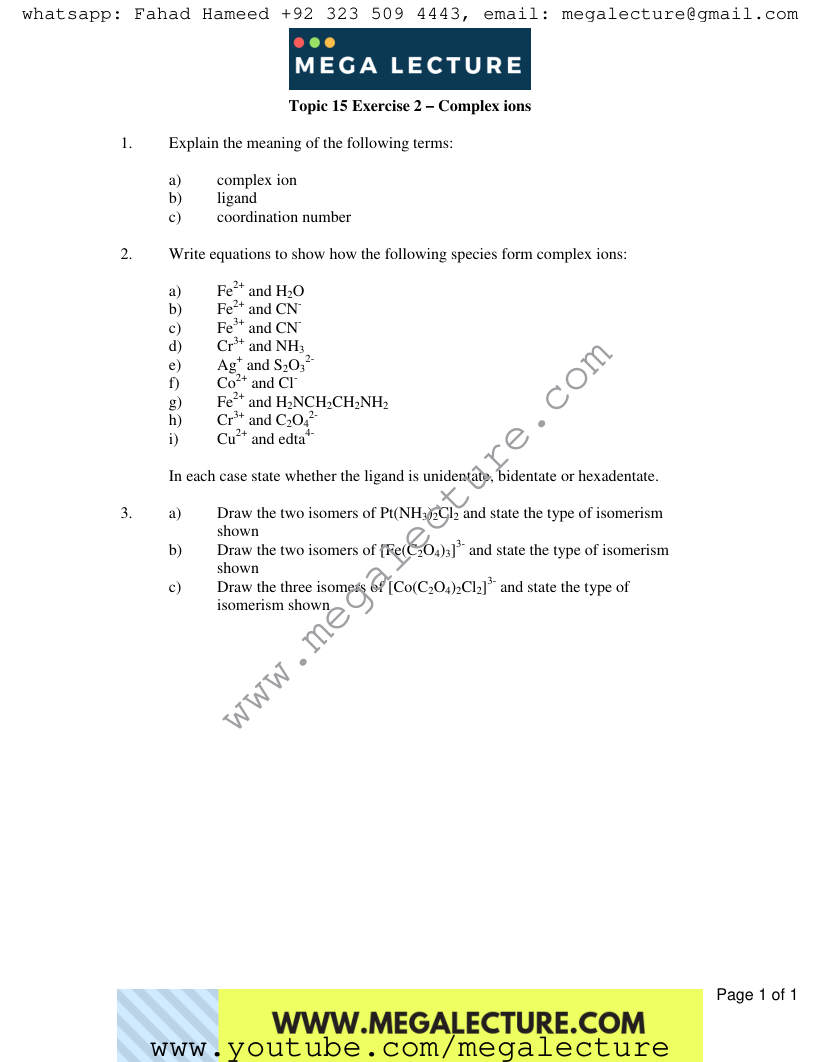 Page 1 of Exercise