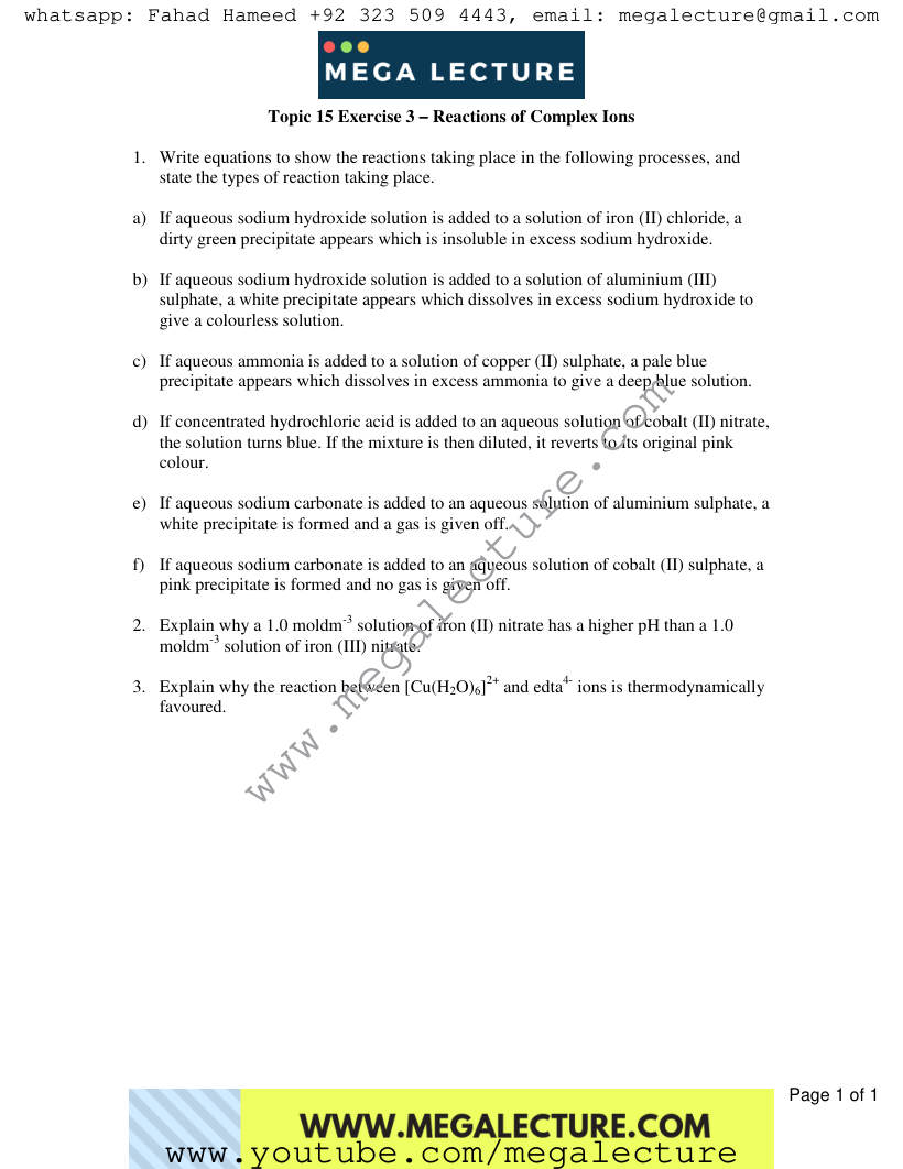 Page 1 of Exercise