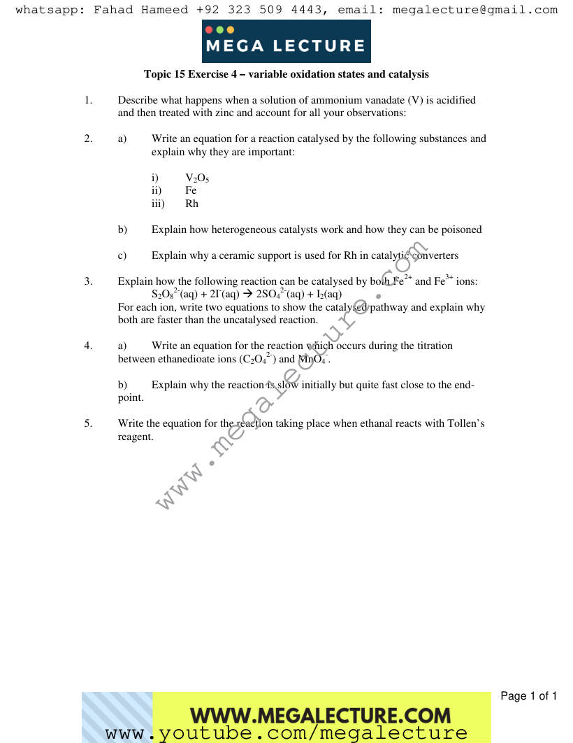 Page 1 of Exercise