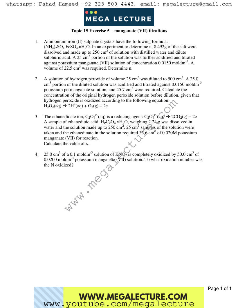 Page 1 of Exercise