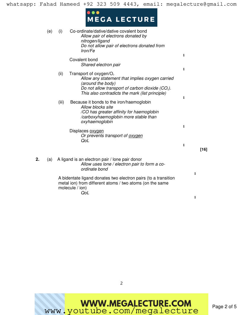 Page 2 of Marking scheme