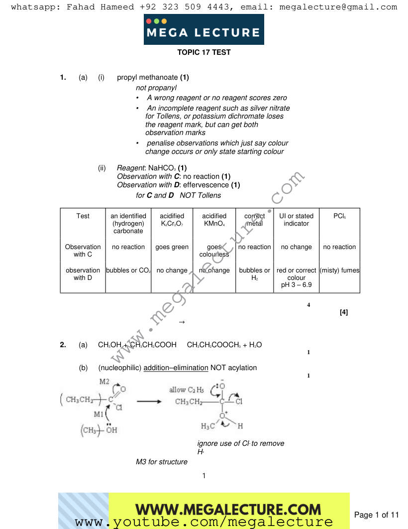 Page 1 of Marking scheme