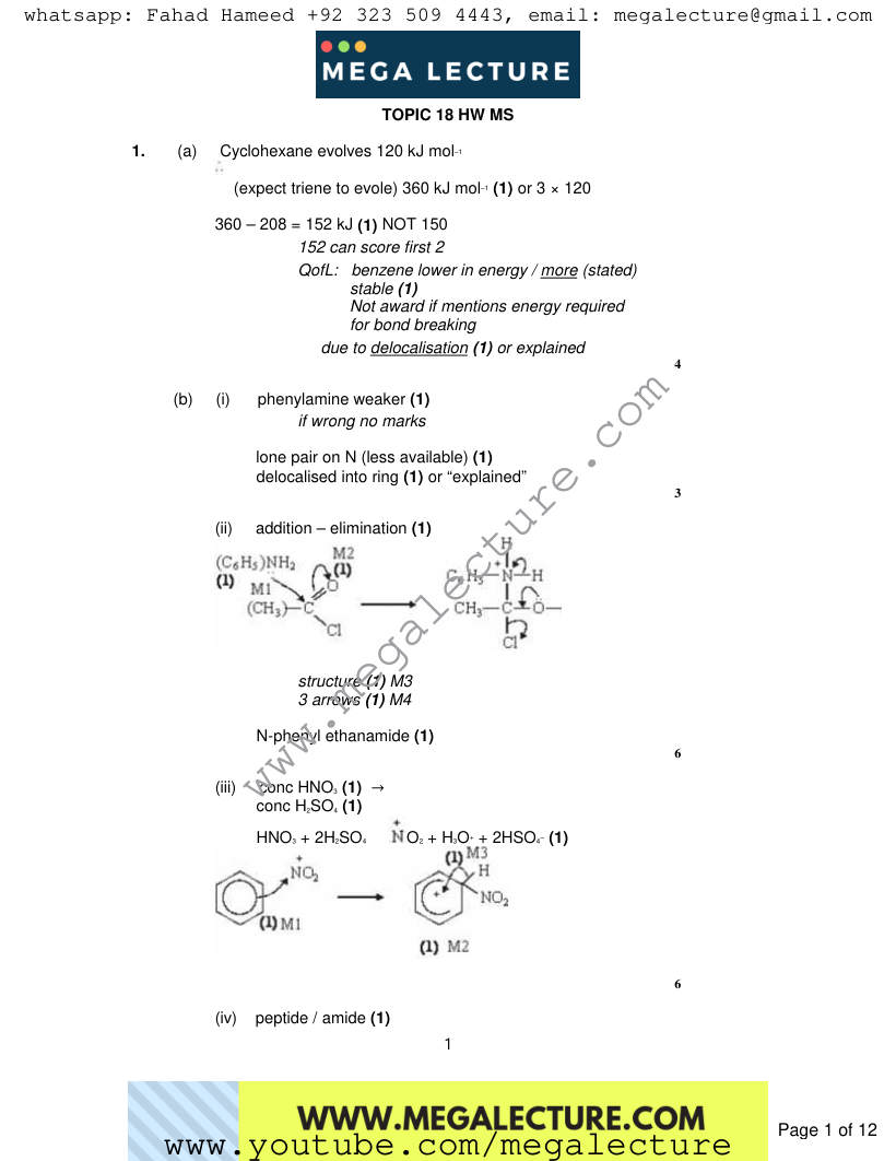 Page 1 of HW marking scheme