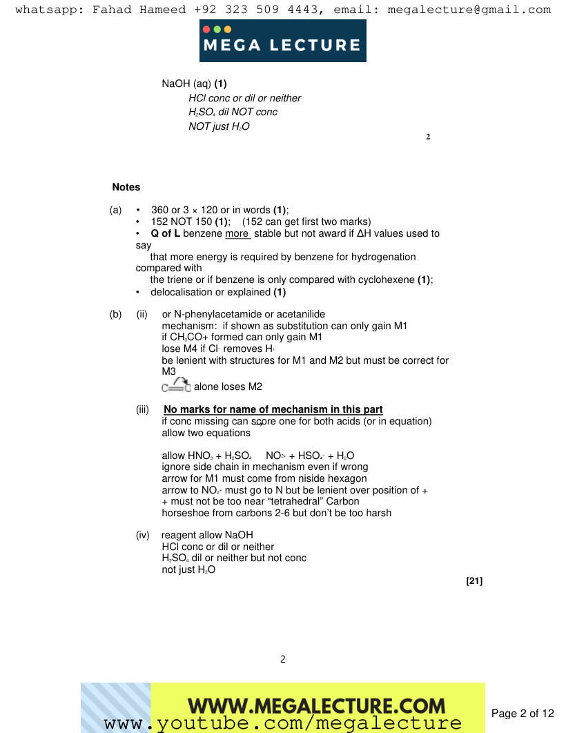 Page 2 of HW marking scheme
