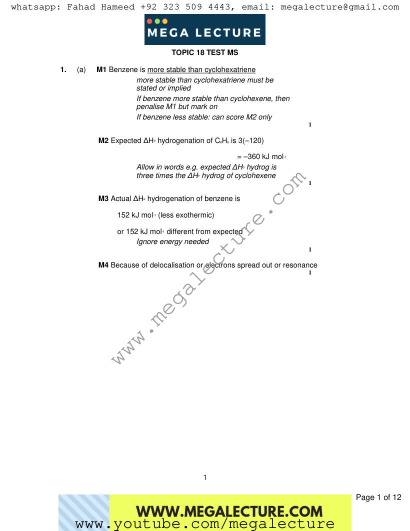 Page 1 of Marking scheme