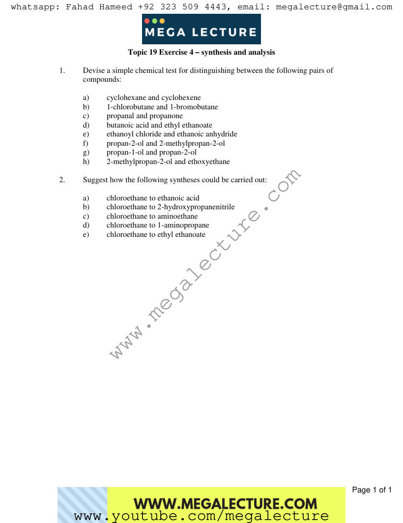 Page 1 of Exercise