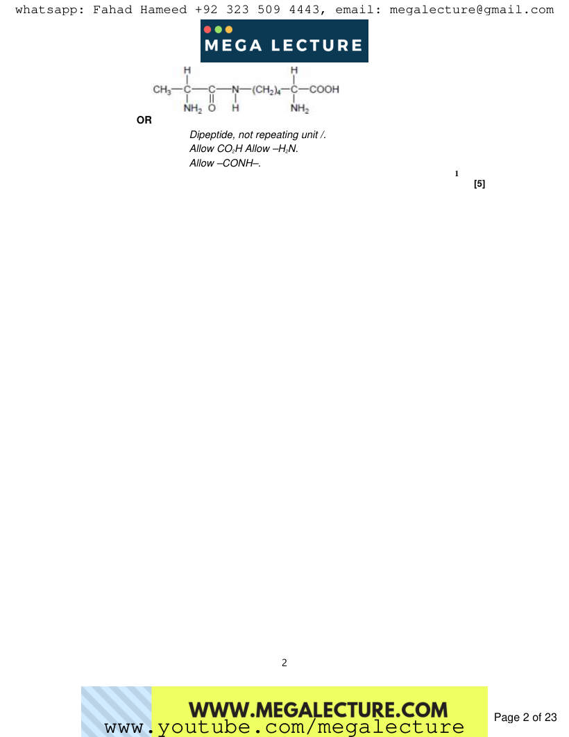 Page 2 of HW marking scheme