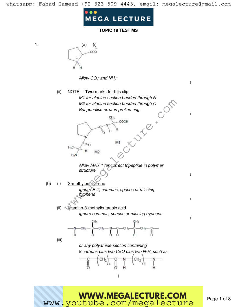 Page 1 of Marking scheme
