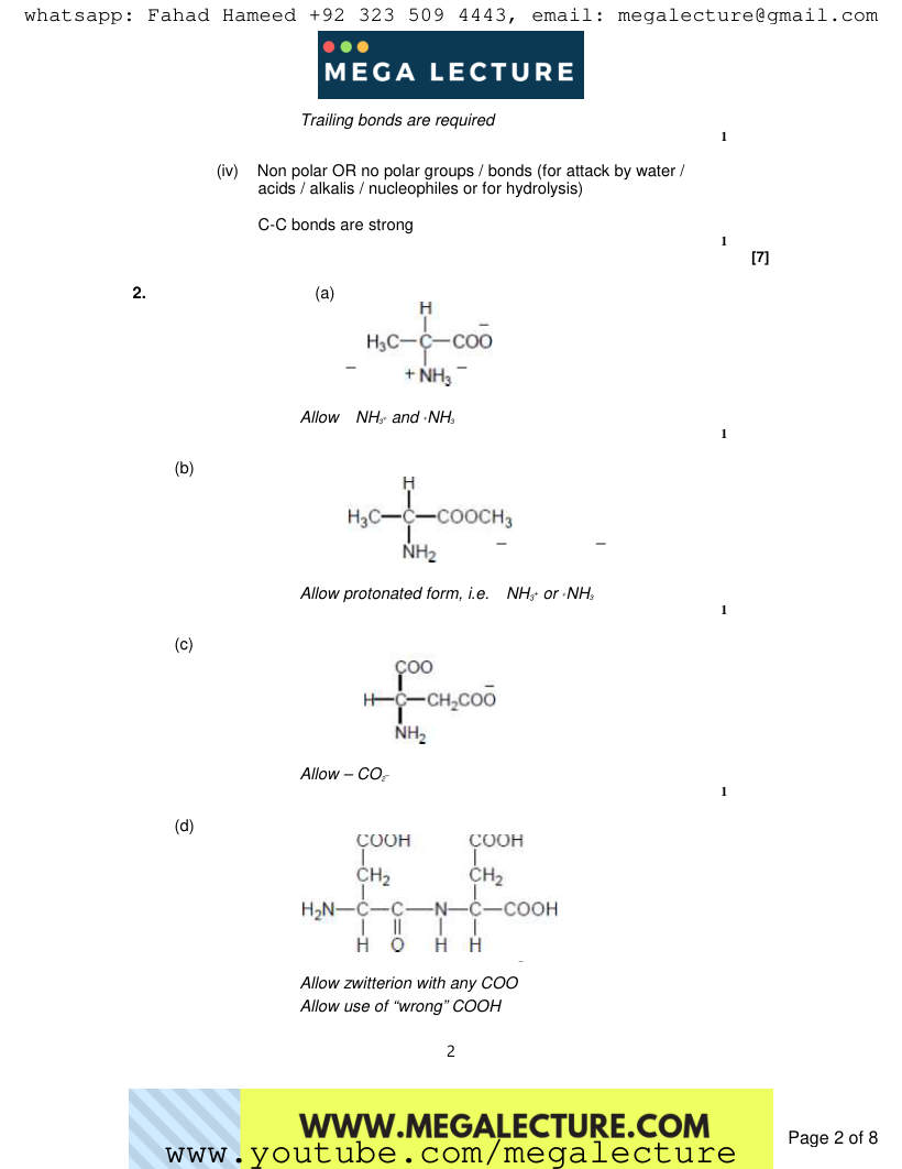 Page 2 of Marking scheme