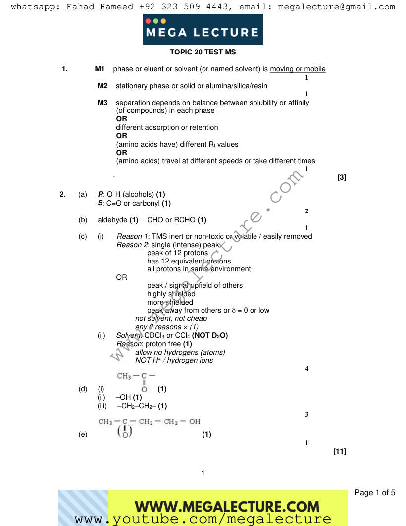 Page 1 of Marking scheme